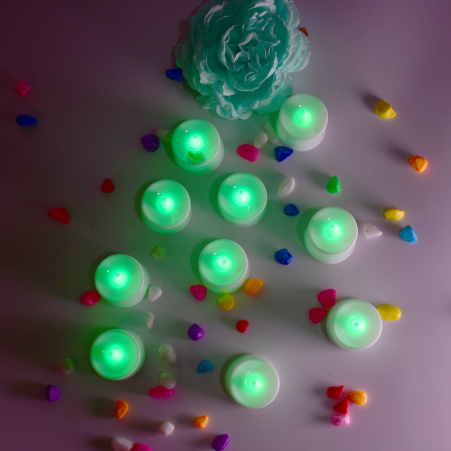 6635 Green Flameless LED Tealights, Smokeless Plastic Decorative Candles - Led Tea Light Candle For Home Decoration (Pack Of 24) DeoDap 6635 Green Flameless LED Tealights, Smokeless Plastic Decorative Candles - Led Tea Light Candle For Home Decoration (Pack Of 24) DeoDap